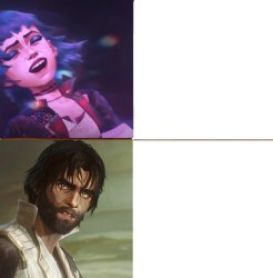 Happy Powder and Rugged Jayce Meme Template