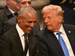 Barack Obama Smiling With Donald Trump Meme Template