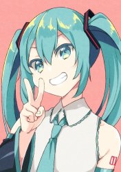 miku peace Meme Template