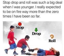 Stop, Drop, and Roll. Meme Template