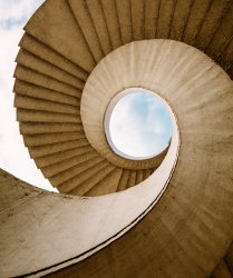 Spiral Staircase. Photo by Matthias Heiderich. Meme Template