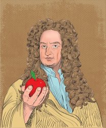 Issac Newton holding apple Meme Template