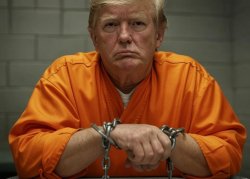 Donald Trump in a prison cell Convict Felon Republican Meme Template