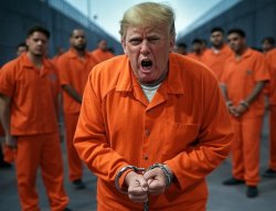 Donald Trump in a prison cell Convict Felon Republican Meme Template