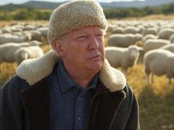 Donald Trump sheeple sheep sheepskin hat Meme Template