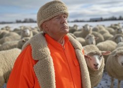 Donald Trump sheeple sheep sheepskin hat orange jumpsuit Meme Template