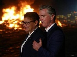 Mayor Bass & Governor Newsom fire Meme Template