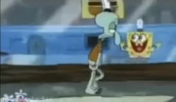 Spongebob looking at squidward Meme Template