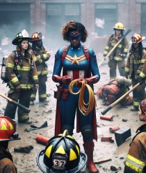 Black Wonder Woman Trains Female Firefighters Meme Template