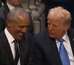 Trump makes Obama Laugh Meme Template