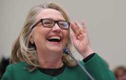 Hillary Clinton laughing yelling Meme Template