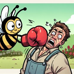 A bee who punch a man on his face Meme Template