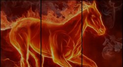 Horse fire trilogy Meme Template