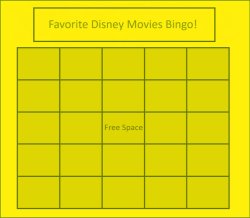 favorite disney movies bingo Meme Template