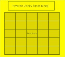 favorite disney songs bingo Meme Template