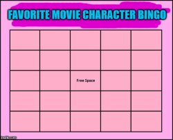 Favorite movie character bingo Meme Template