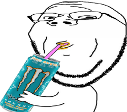 Soyjak drinks monster energy drink Meme Template