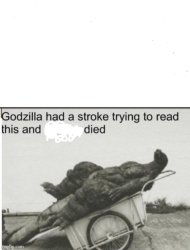 Godzilla is dead Meme Template