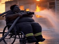 disabled fireman wheelchair Meme Template