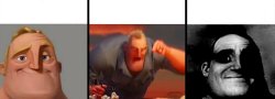 Mr. Incredible 3 stage Meme Template