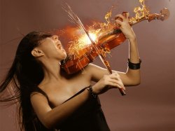 Flaming violin Meme Template