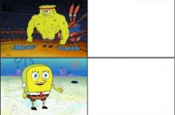 SpongeBob strong vs weak Meme Template