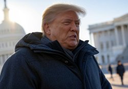 Donald Trump cold shivering old man weak quitter wimp US Capitol Meme Template