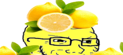 Yellow soyjak with lemons Meme Template