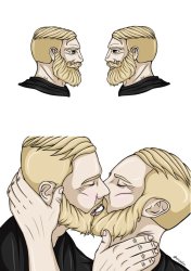 Chad having something in common and kissing Meme Template