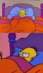 Homer happy/Homer mad Meme Template