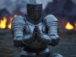 knight in prayer Meme Template