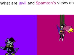 What are Jevil and Spamton’s views on X Meme Template