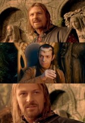 Boromir brags to Elrond Meme Template