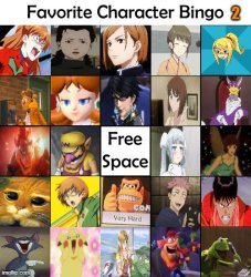 character bingo 2 Meme Template