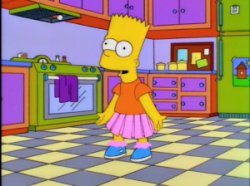 Bart Simpson wearing a skirt Meme Template