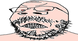 Angry caucasian soyjak with bloodshot eyes Meme Template