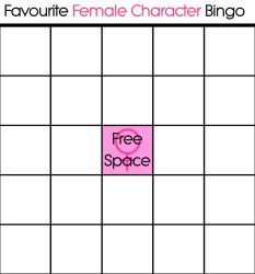 favorite female characters bingo Meme Template