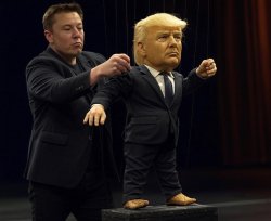 Donald Trump Elon Musk #elonald Puppet marionette strings Meme Template