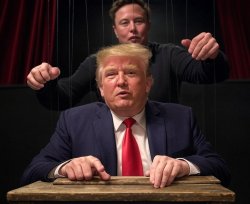 Donald Trump Elon Musk #elonald Puppet marionette strings Meme Template