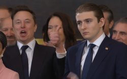 Elon Musk thumbs up Barron Trump Meme Template