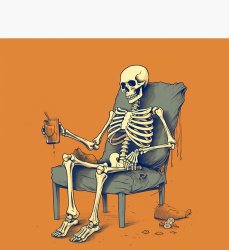 Skeleton in chair Meme Template