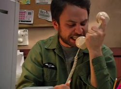 Charlie yelling into phone always Sunny iasip Meme Template