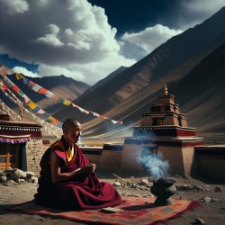 tibetan monk praying Meme Template