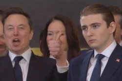 Elon Musk and Barron Trump Meme Template