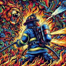 firefighter putting out fire Meme Template