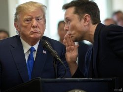 Elon whispering Trump Meme Template