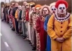 Line of clowns Meme Template