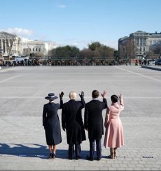 Trump Vance Wave Goodbye (No Helicopter) Meme Template