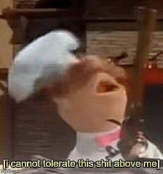 I Cannot tolerate this shit above me Meme Template
