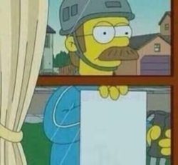 Ned Flanders holding up note Meme Template